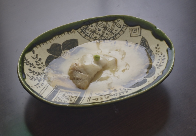 鱸（スズキ）のじょうよ蒸し。小手指しみずの日本料理。